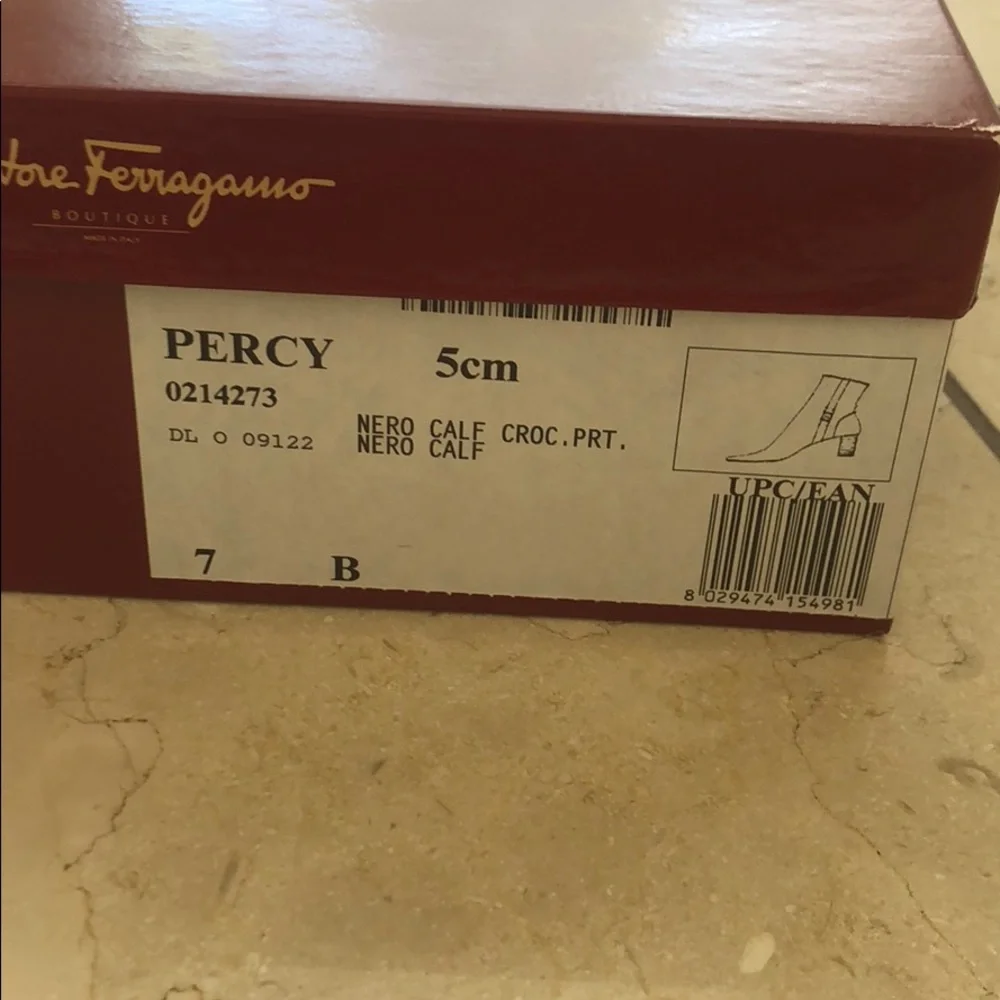 Salvatore Ferragamo Percy Crocodile Leather Bootie